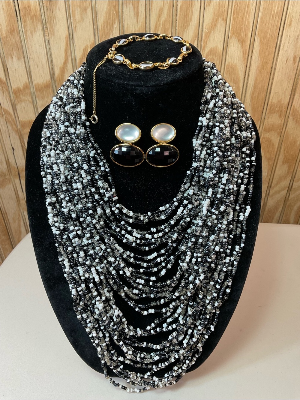 Black and White Seed Bead Jewelry Bundle